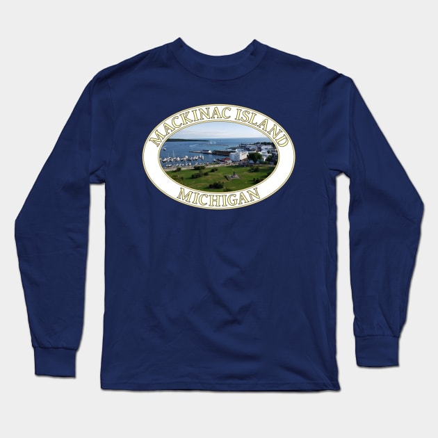 Mackinac Island Harbor in Michigan Long Sleeve T-Shirt by GentleSeas